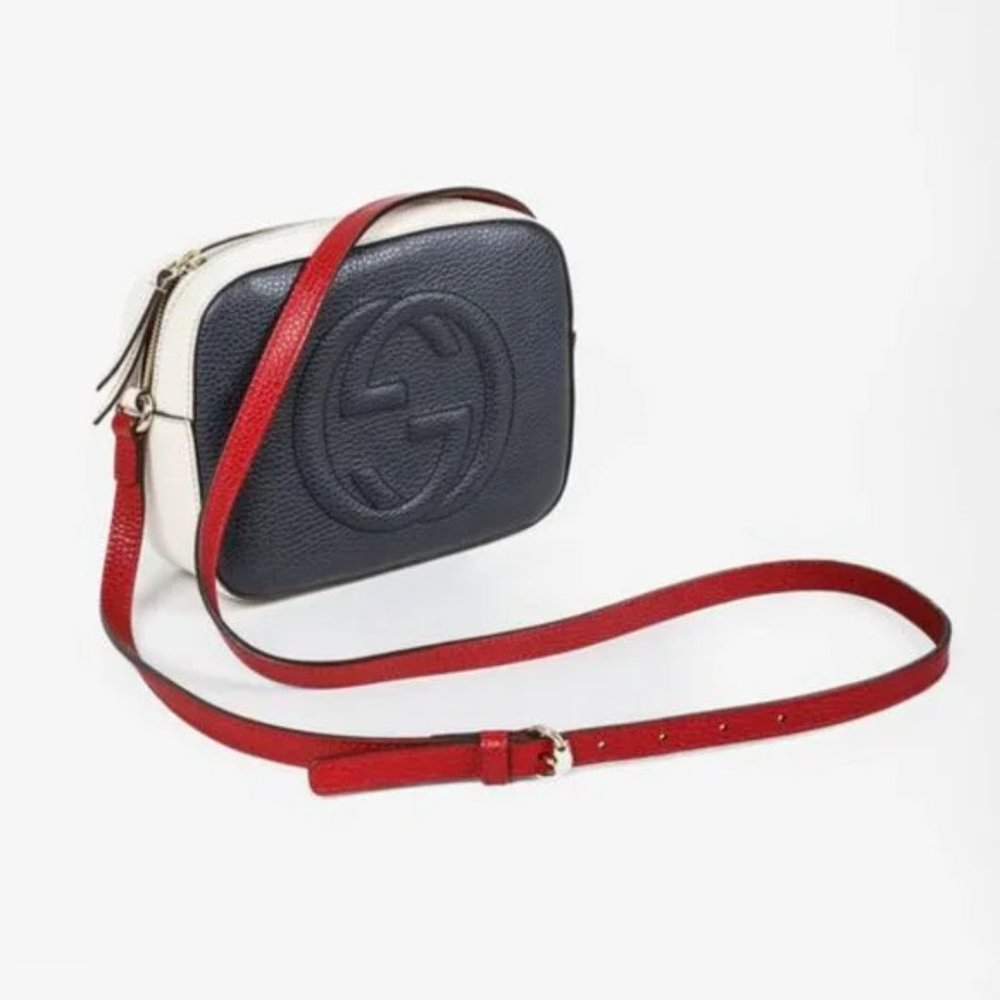Gucci Soho Disco Blue Red White Camera Shoulder Bag - Picture 8 of 11